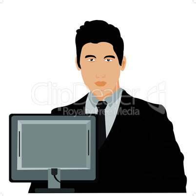Illustration men for computer