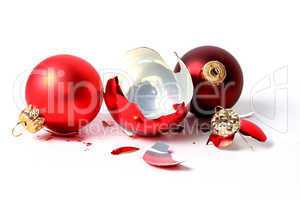 destroyed christmas baubles