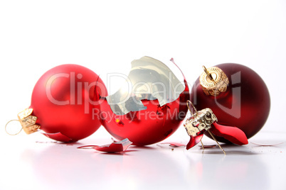 destroyed christmas baubles