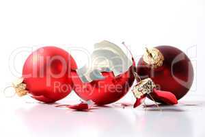 destroyed christmas baubles
