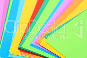 stack of colourful paper