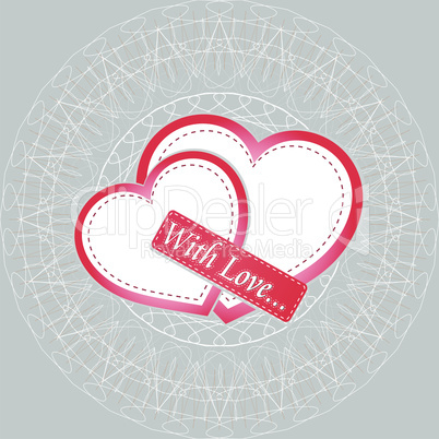 Heart gift present Valentine's day vector background