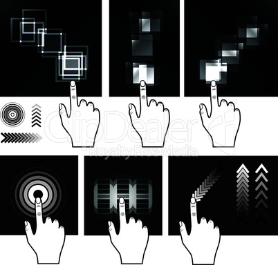 Touch screen gesture, interface set