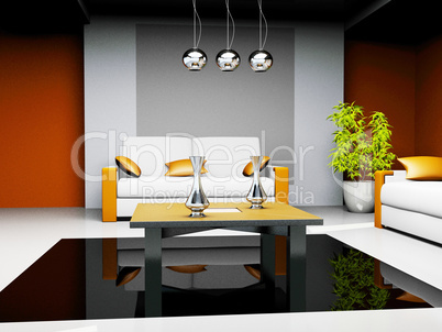 office waiting room in a drawing 3d image