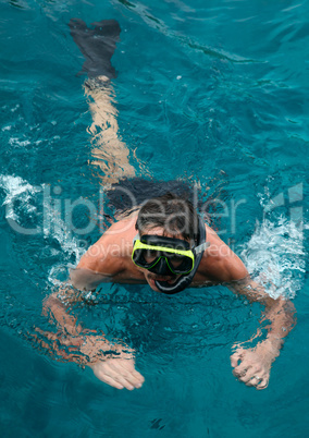 Snorkeling man.