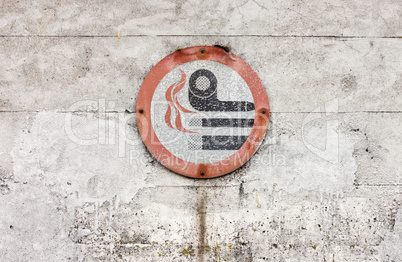 Weathered No Smoking Sign