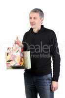 Man with gift bags