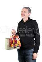 Man with gift bags