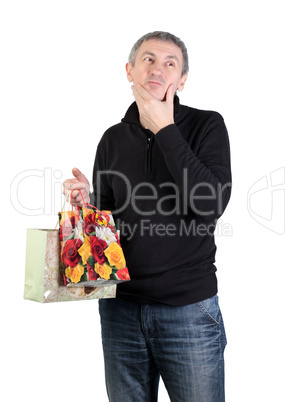 Man with gift bags