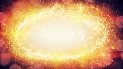 yellow oval light and particles loop