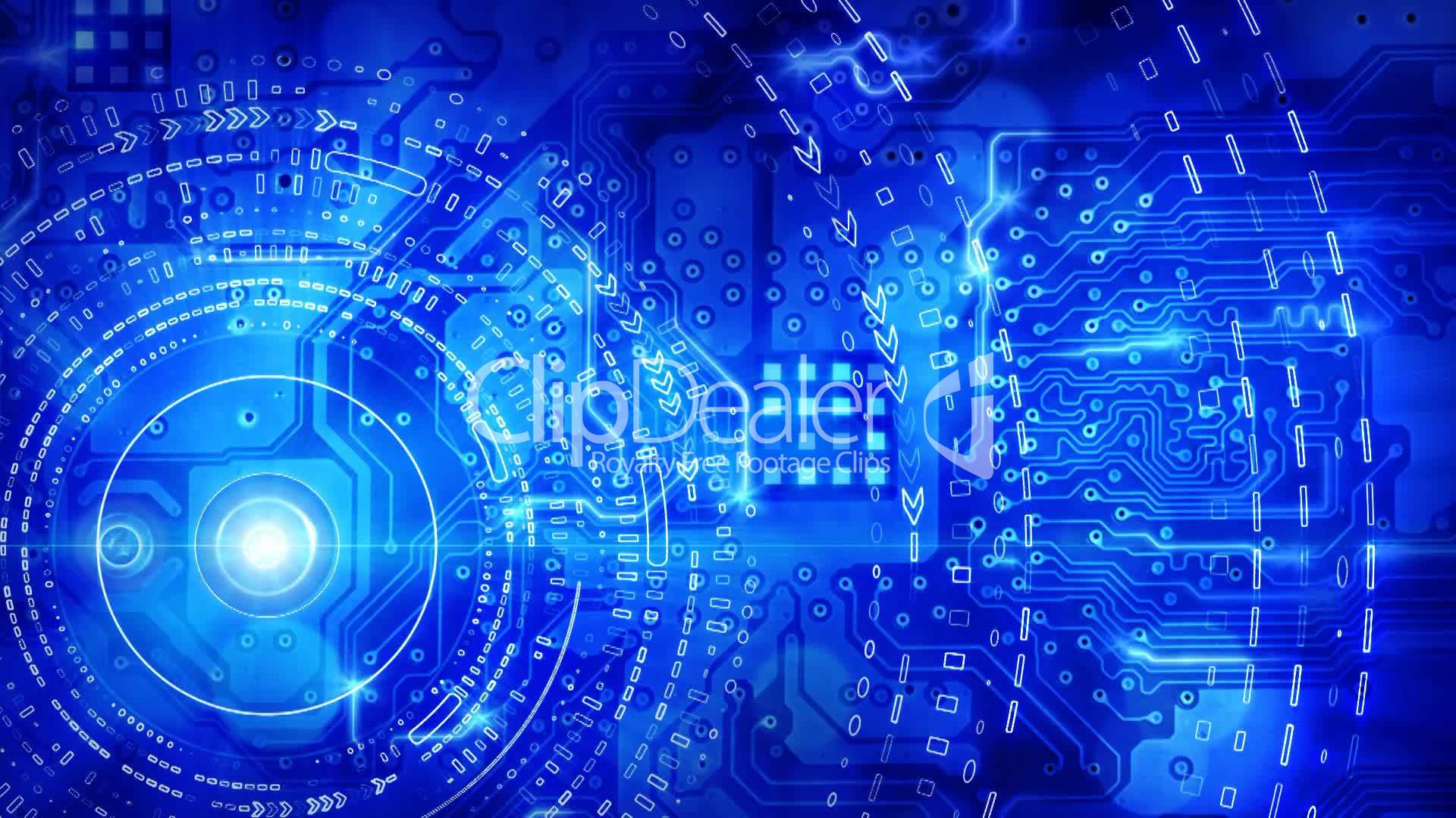 blue computer circuit board background loop: Royalty-free ...