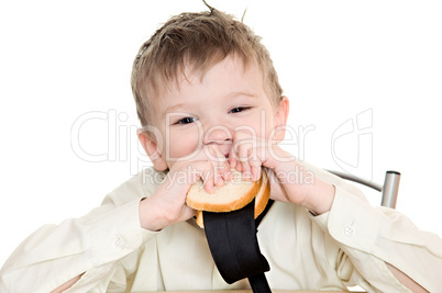 boy with sandwich