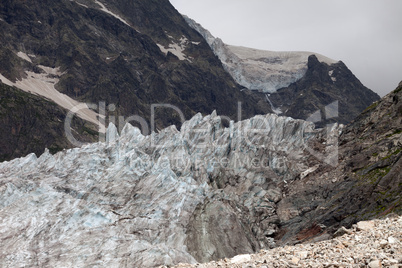 Glacier in Caucasus Mountains, Georgia.