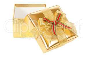 Opened gold gift box