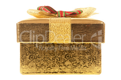 Closed gold gift box