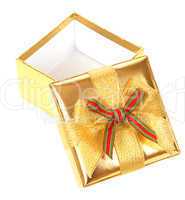 Opened gold gift box