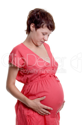 Hands of pregnant woman and her husband