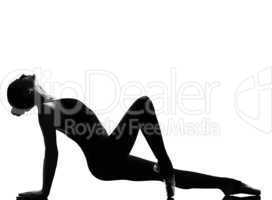 woman ballet dancer tiptoe pose