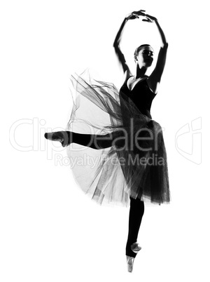 woman ballet dancer leap dancing ballerina silhouette