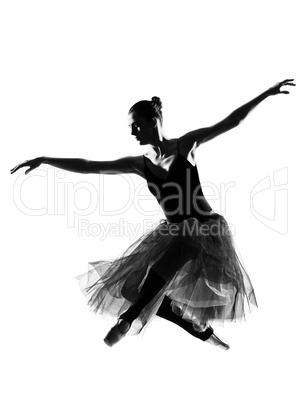 woman ballet dancer leap dancing ballerina silhouette