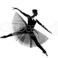 woman ballet dancer leap dancing ballerina silhouette