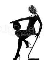 stylish silhouette woman dancing cabaret