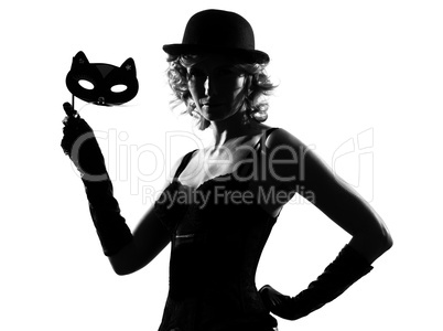 stylish silhouette woman masquerade mask