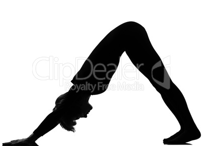 woman sun salutation yoga surya namaskar pose