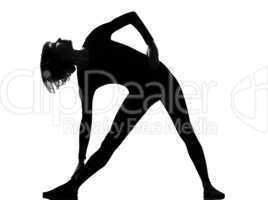 utthita trikonasana triangle pose position woman