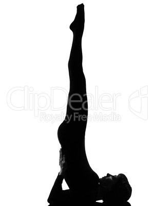 woman salamba sarvangasana Shoulder Stand yoga pose
