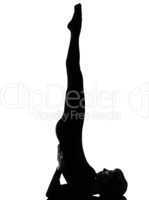 woman salamba sarvangasana Shoulder Stand yoga pose