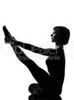 Parivrtta Krounchasana heron pose yoga woman