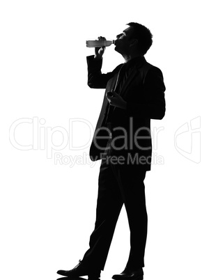 silhouette  man  drinking