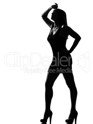 stylish silhouette woman despair tired