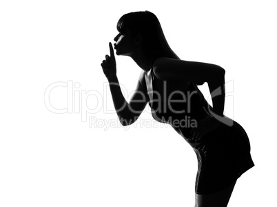 stylish silhouette woman portrait husing silence