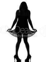 stylish silhouette woman showing her legs