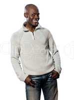 Portrait of african man in casual wear smiling