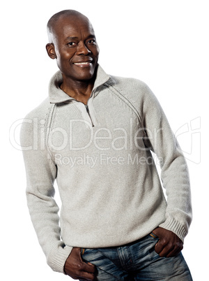 Portrait of african man in casual wear smiling