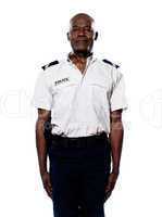 Portrait of policeman in uniform