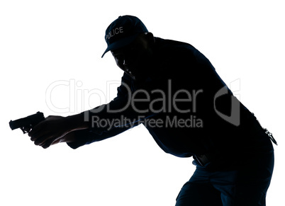 Policeman with a handgun