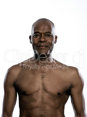 Portrait of smiling shirtless man