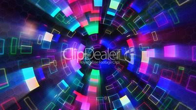 multicolored shiny circular segments blinking loop