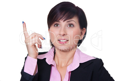 Geschäftsfrau hebt den Finger