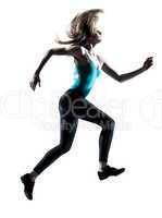 Beautiful fit and healthy blond woman running