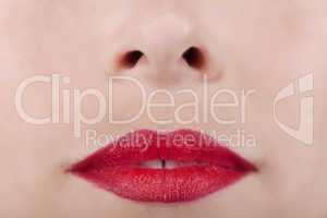Beautiful red lips woman