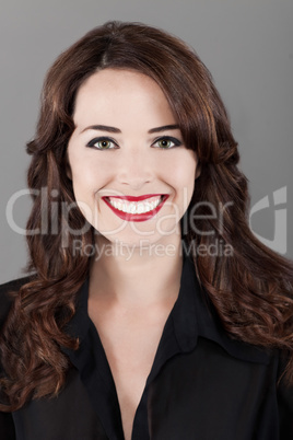Portrait of a beautiful happy toothy smiling woman