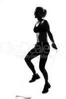 woman workout fitness posture jumping rope