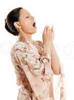 sneezing woman asian