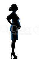 happy silhouette pregnant woman
