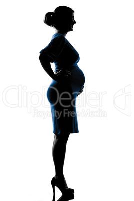 pregnant woman happy smiling profile